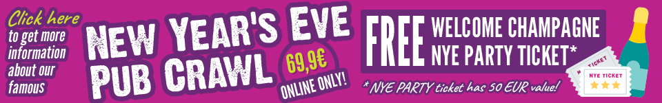 New Year's Eve Pub Crawl Budapest 2026 Banner Desktop